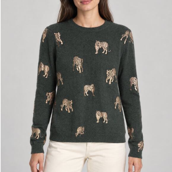 Brodie Cashmere Sweaters - Brodie Cashmere Tiger Sweater Women's Sz. S